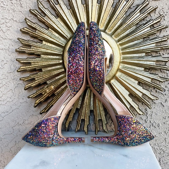 J.CREW Pink Multicolor Ombré Holographic Glitter Colette D’Orsay Pumps Heels 6 - Picture 7 of 16